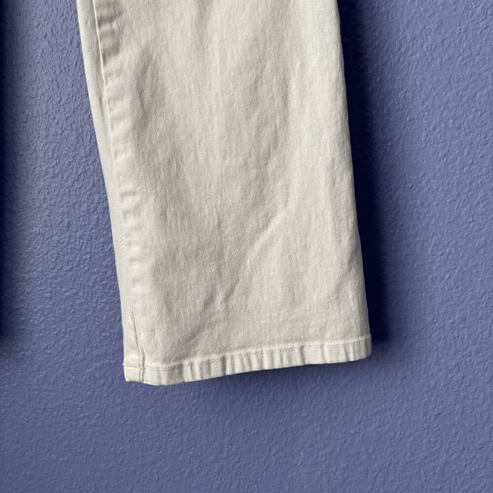 Split White Denim Low Rise Jeans Boot Cut Y2K 90s Side Zipper VNTG Size 7 Stretc - Picture 6 of 10